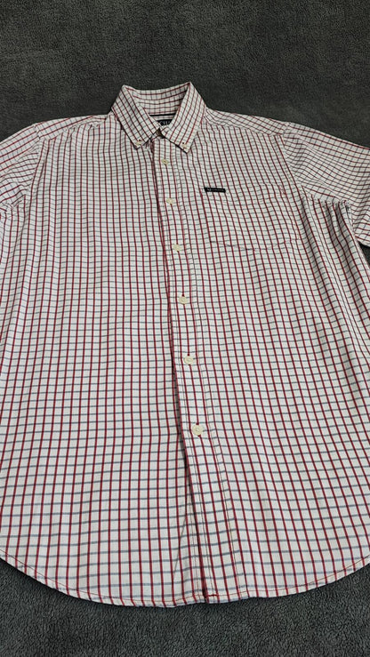 Vintage Chaps Checked Long Sleeve Shirt Red Blue Men's Size Medium M