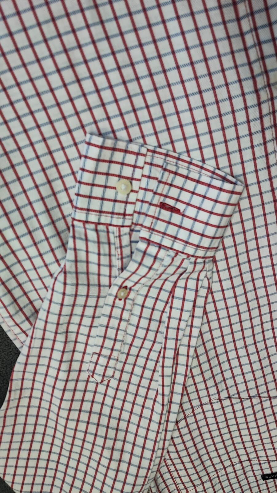 Vintage Chaps Checked Long Sleeve Shirt Red Blue Men's Size Medium M