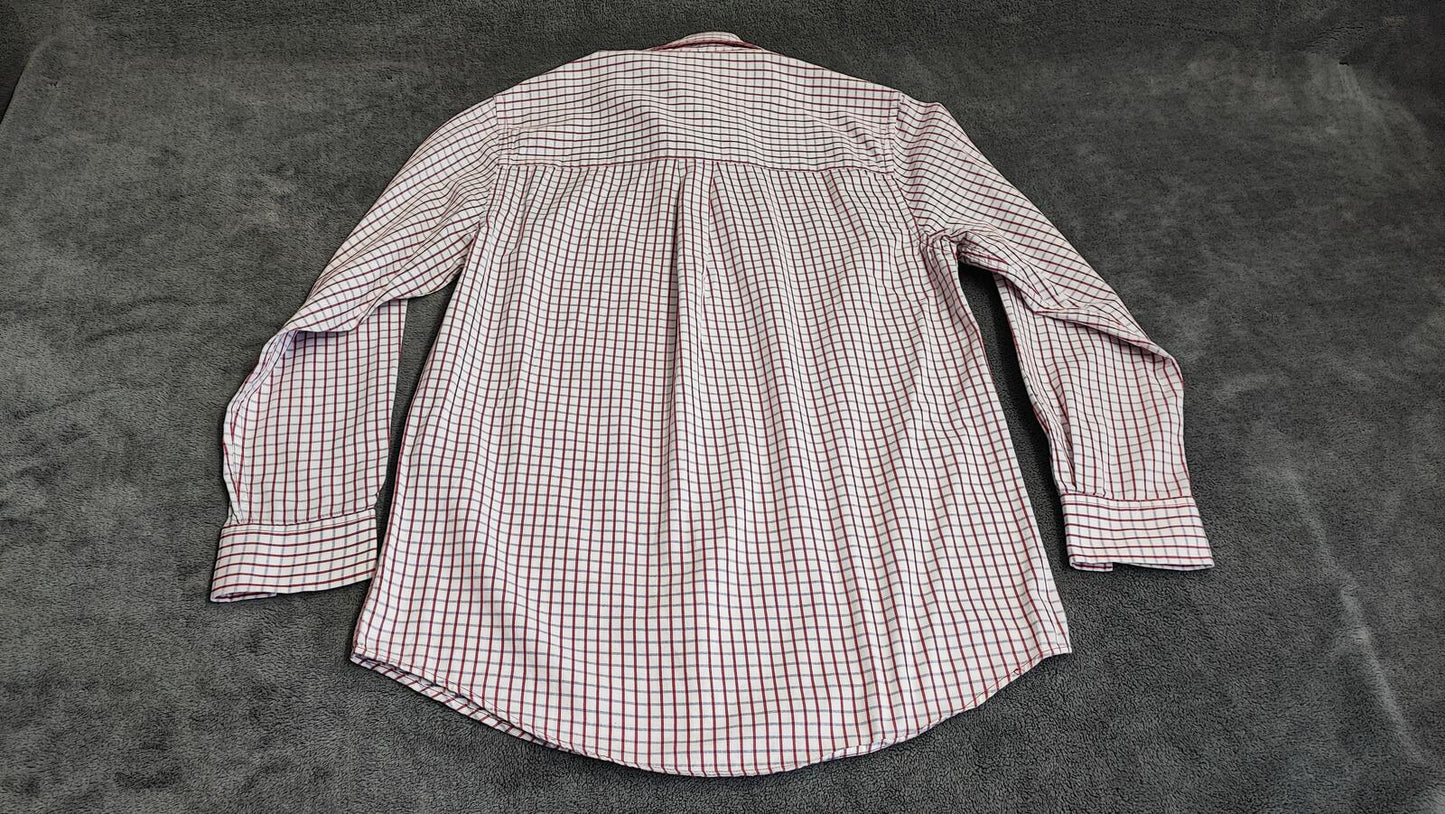 Vintage Chaps Checked Long Sleeve Shirt Red Blue Men's Size Medium M