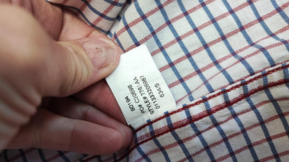 Vintage Chaps Checked Long Sleeve Shirt Red Blue Men's Size Medium M