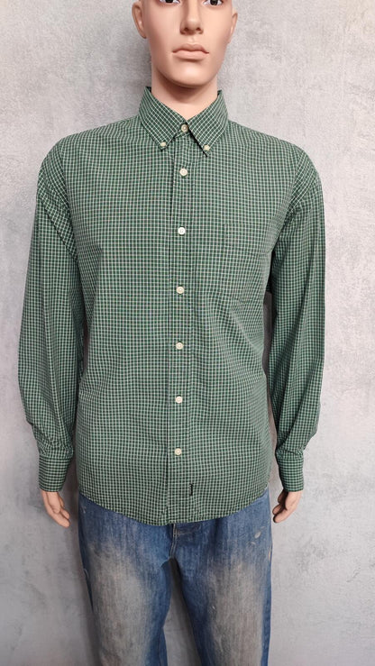 Vintage Old Navy Checked Long Sleeve Plaid Grunge Casual Shirt Green Men Size XL