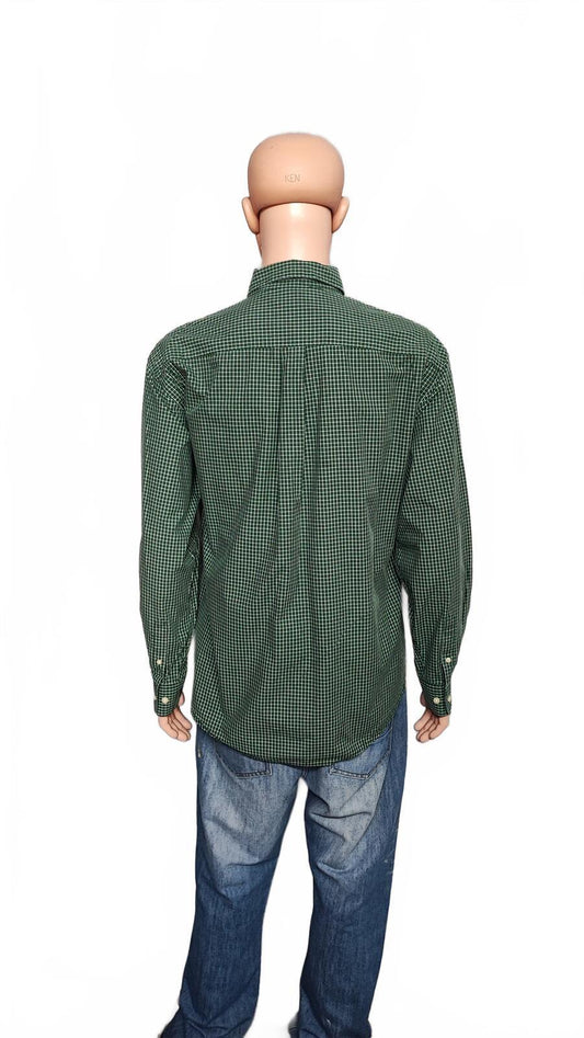 Vintage Old Navy Checked Long Sleeve Plaid Grunge Casual Shirt Green Men Size XL