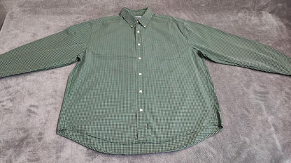 Vintage Old Navy Checked Long Sleeve Plaid Grunge Casual Shirt Green Men Size XL