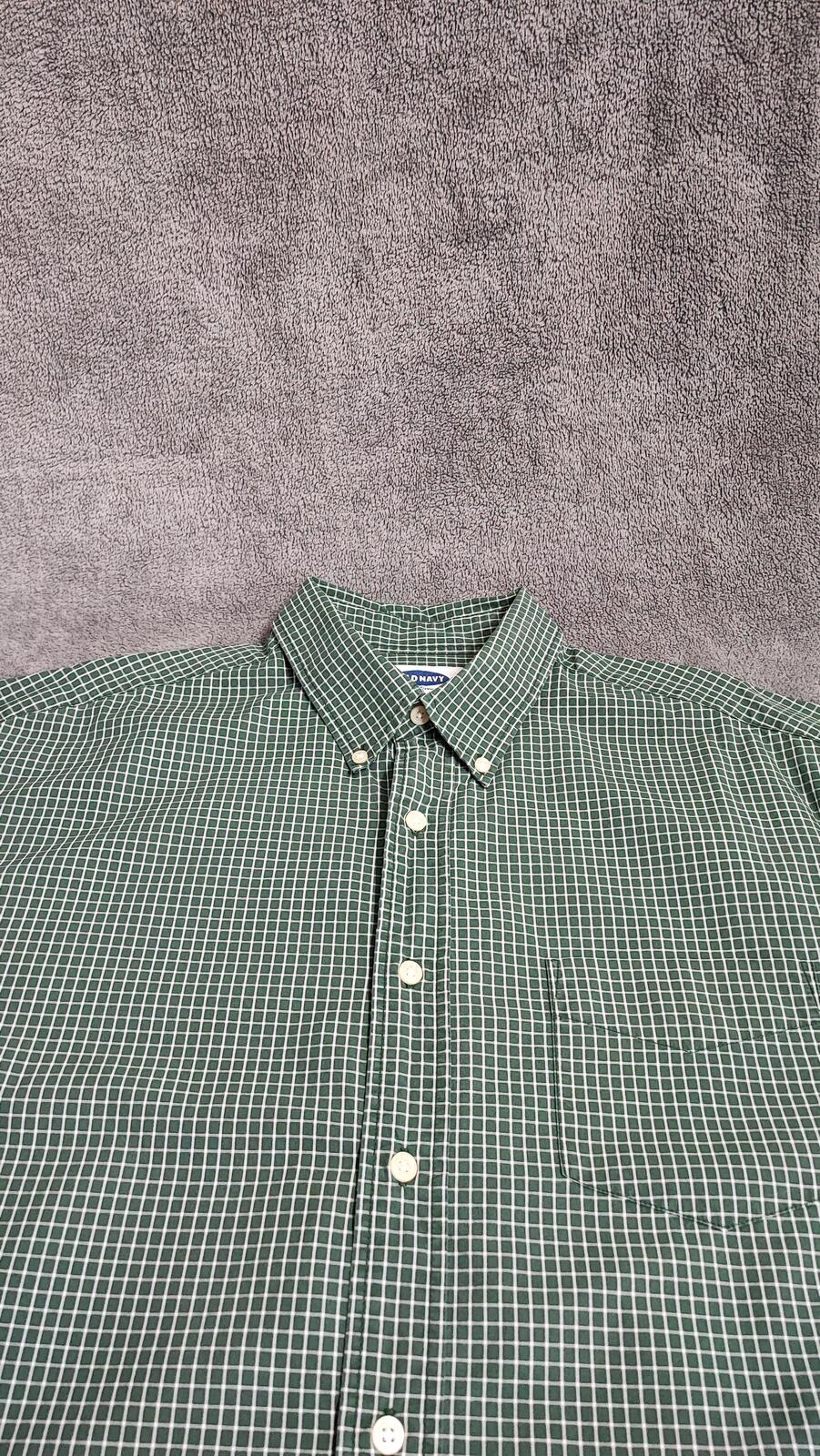 Vintage Old Navy Checked Long Sleeve Plaid Grunge Casual Shirt Green Men Size XL