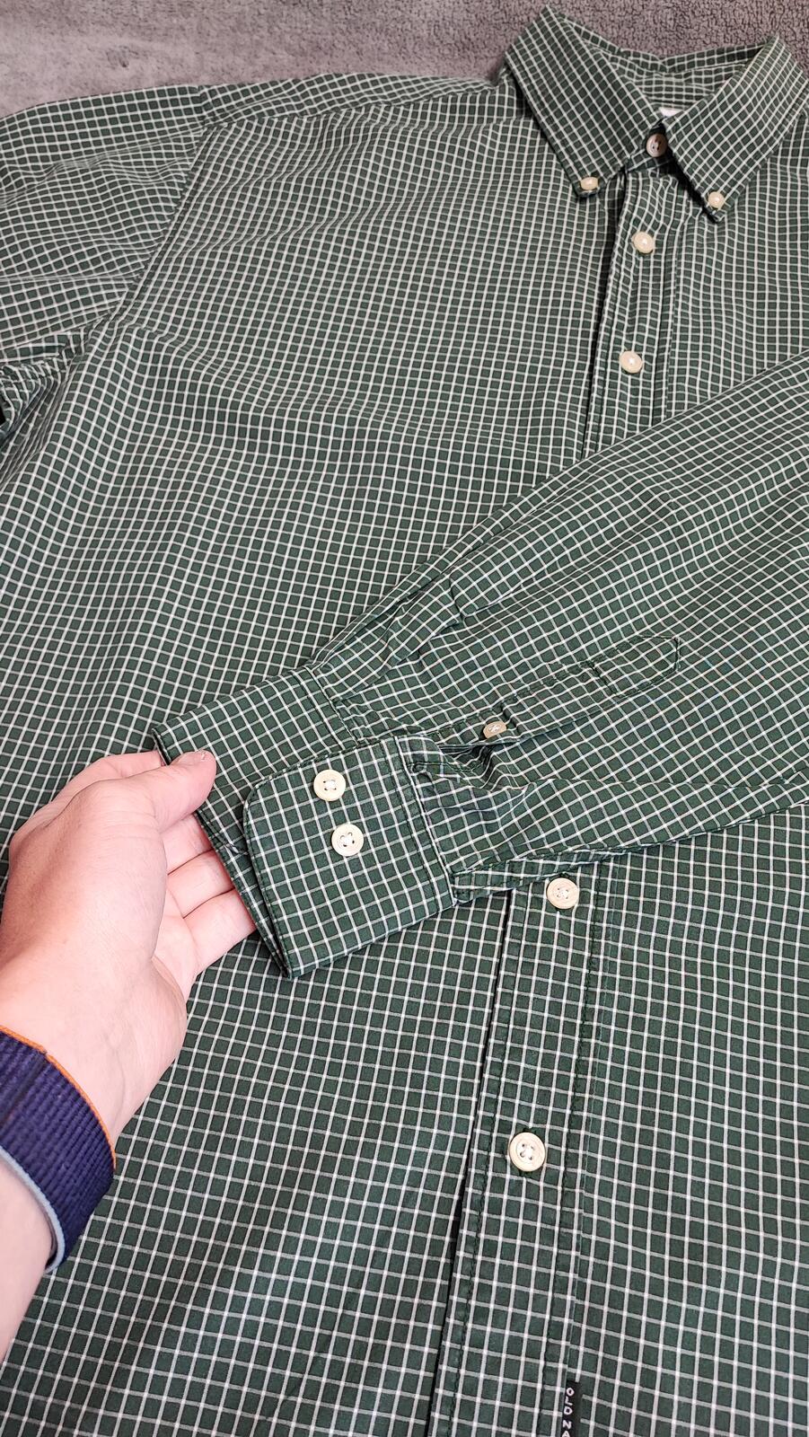 Vintage Old Navy Checked Long Sleeve Plaid Grunge Casual Shirt Green Men Size XL