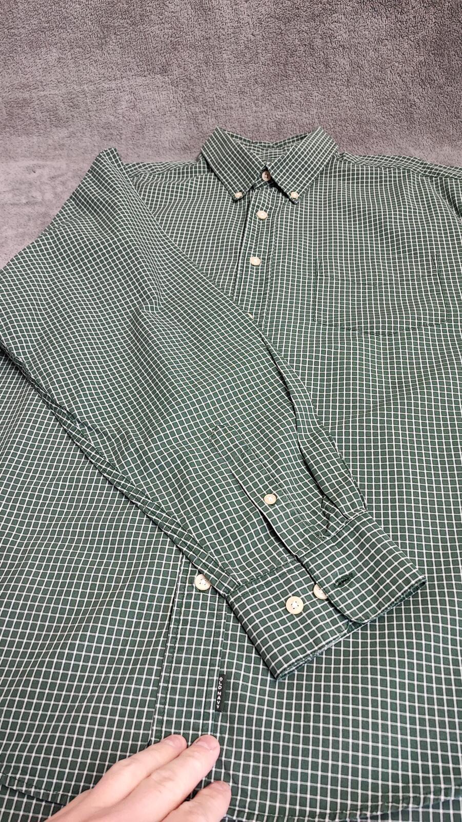 Vintage Old Navy Checked Long Sleeve Plaid Grunge Casual Shirt Green Men Size XL