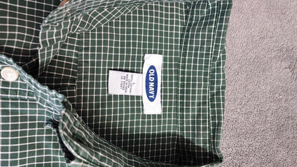 Vintage Old Navy Checked Long Sleeve Plaid Grunge Casual Shirt Green Men Size XL