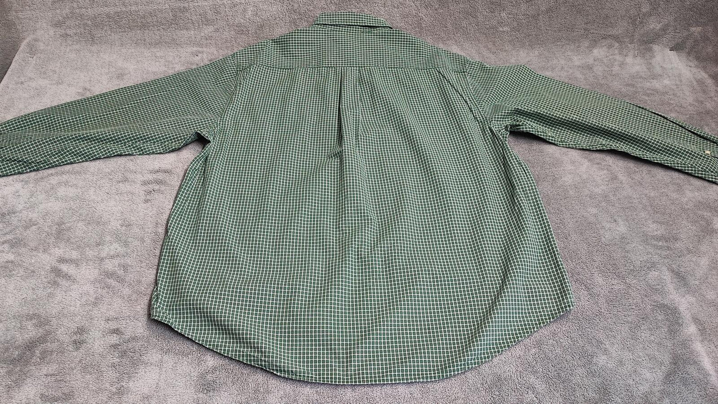 Vintage Old Navy Checked Long Sleeve Plaid Grunge Casual Shirt Green Men Size XL