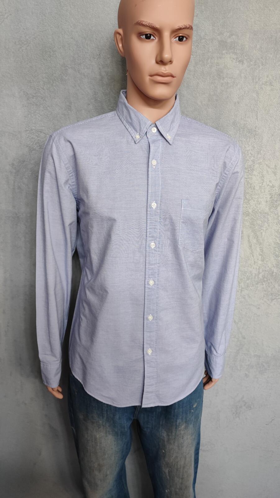 Vintage J.Crew Plain Light Blue Slim Fit Long Sleeve Office Shirt Men Size Large