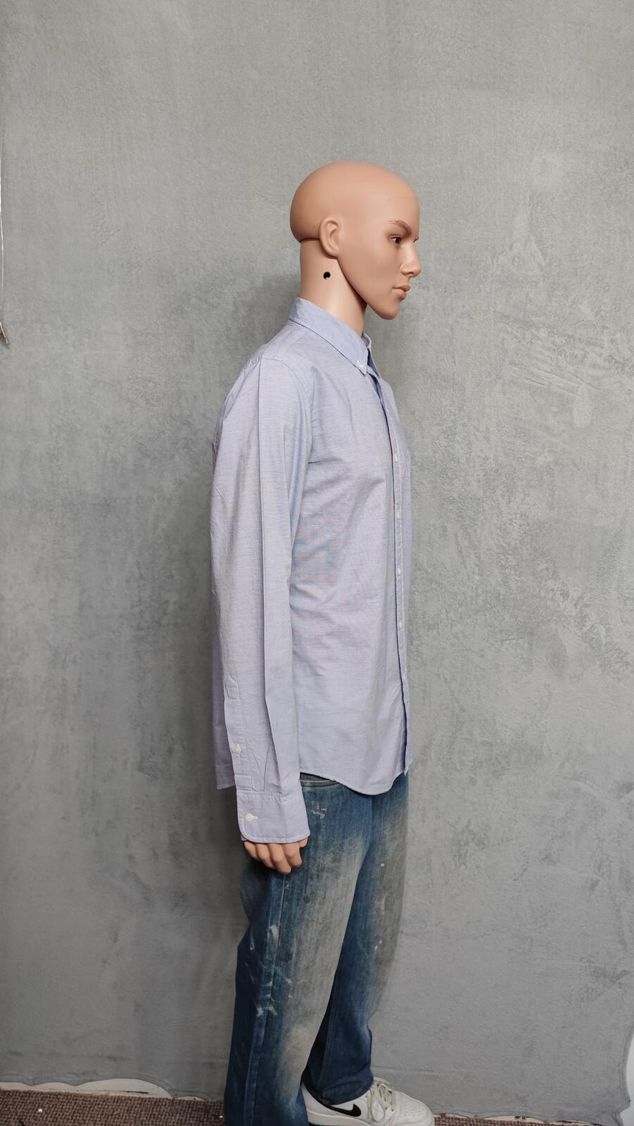 Vintage J.Crew Plain Light Blue Slim Fit Long Sleeve Office Shirt Men Size Large