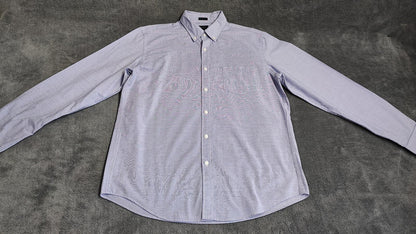 Vintage J.Crew Plain Light Blue Slim Fit Long Sleeve Office Shirt Men Size Large