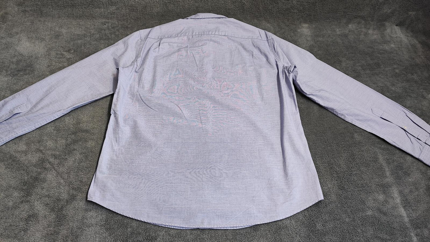 Vintage J.Crew Plain Light Blue Slim Fit Long Sleeve Office Shirt Men Size Large