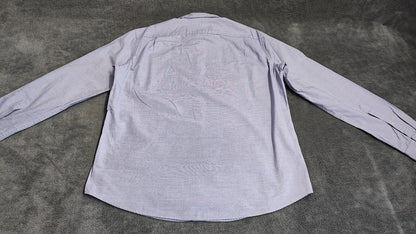 Vintage J.Crew Plain Light Blue Slim Fit Long Sleeve Office Shirt Men Size Large