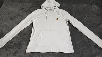 Vintage Brave Soul Hooded T-Shirt White Long Sleeve Retro Y2K Men's Size Small S