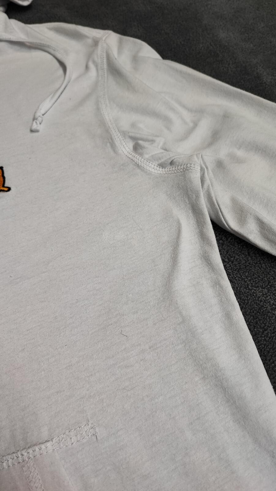 Vintage Brave Soul Hooded T-Shirt White Long Sleeve Retro Y2K Men's Size Small S