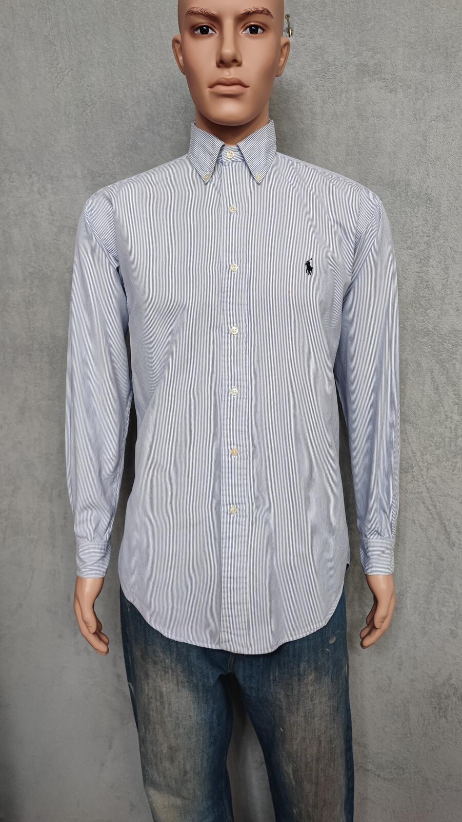 Vintage Chaps Ralph Lauren Striped Long Sleeve Shirt Blue White Men's Size Large