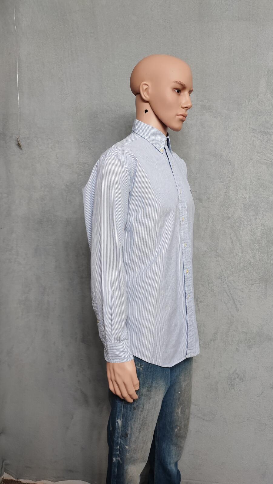 Vintage Chaps Ralph Lauren Striped Long Sleeve Shirt Blue White Men's Size Large