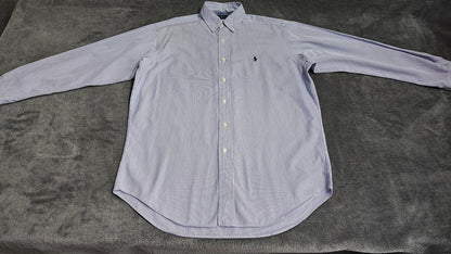 Vintage Chaps Ralph Lauren Striped Long Sleeve Shirt Blue White Men's Size Large