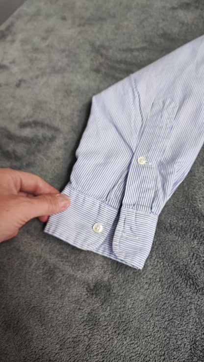 Vintage Chaps Ralph Lauren Striped Long Sleeve Shirt Blue White Men's Size Large