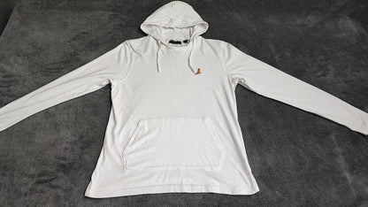 Vintage Brave Soul Hooded T-Shirt White Long Sleeve Retro Y2K Men's Size Small S