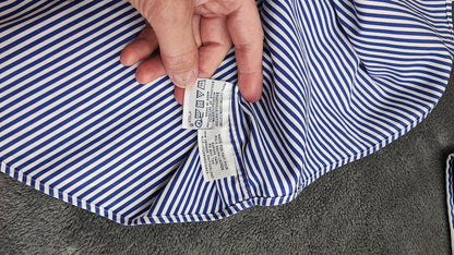 Vintage Polo Ralph Lauren Striped Long Sleeve Shirt Blue White Preppy Size XXL