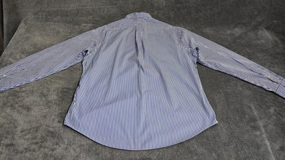 Vintage Polo Ralph Lauren Striped Long Sleeve Shirt Blue White Preppy Size XXL