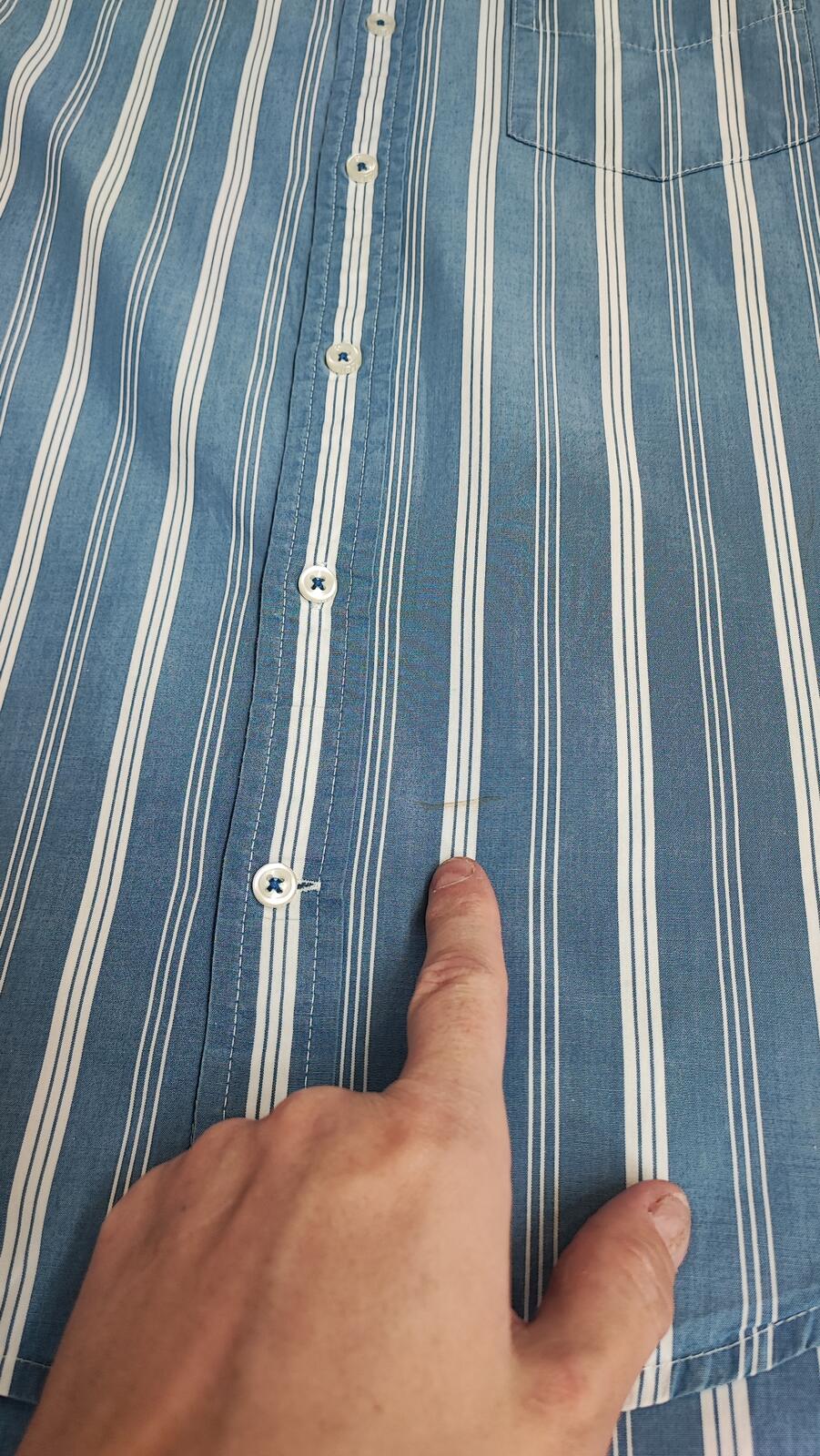 Vintage Tommy Hilfiger Striped Long Sleeve Shirt Blue White Men's Size M/L