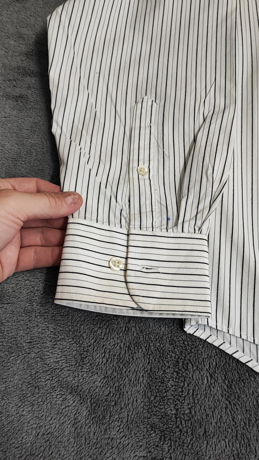 Vintage Chaps Striped Long Sleeve Crest Logo Preppy Casual Shirt Men's Size L