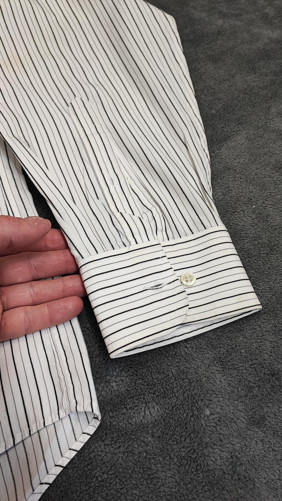 Vintage Chaps Striped Long Sleeve Crest Logo Preppy Casual Shirt Men's Size L