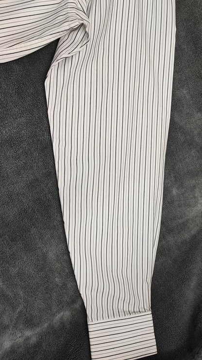 Vintage Chaps Striped Long Sleeve Crest Logo Preppy Casual Shirt Men's Size L
