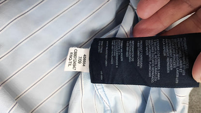 Vintage Tommy Hilfiger Striped Long Sleeve Flag Logo Shirt Blue Men's Size Large