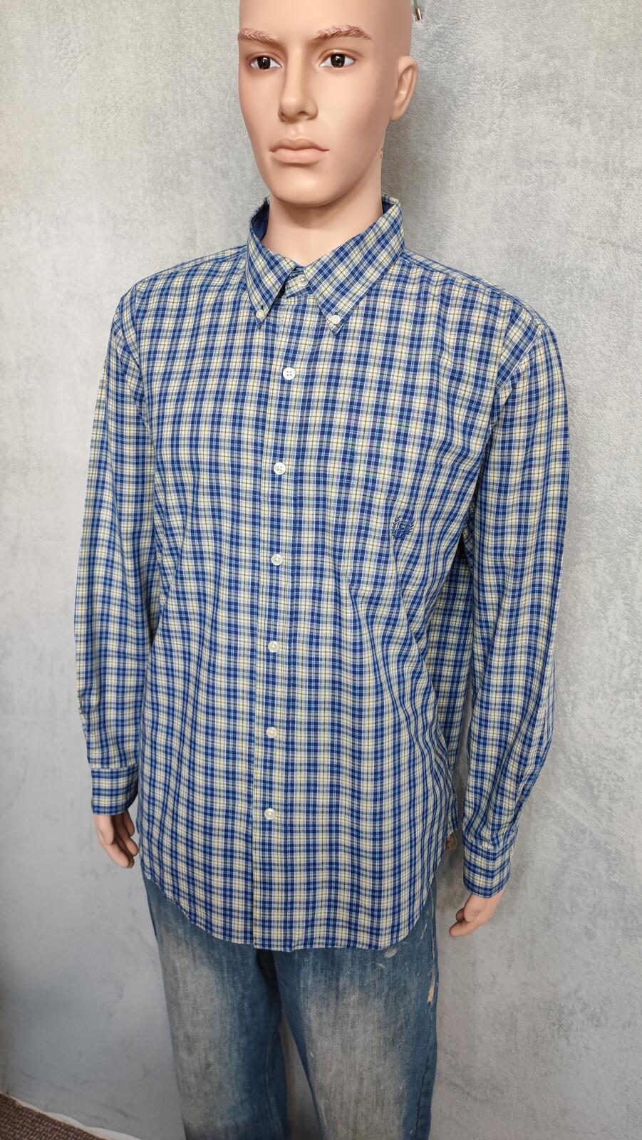 Vintage Chaps Striped Long Sleeve Shirt Blue Yellow Men's Size XXL Oversized