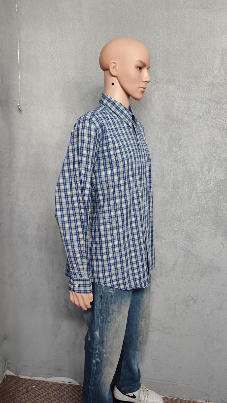 Vintage Chaps Striped Long Sleeve Shirt Blue Yellow Men's Size XXL Oversized