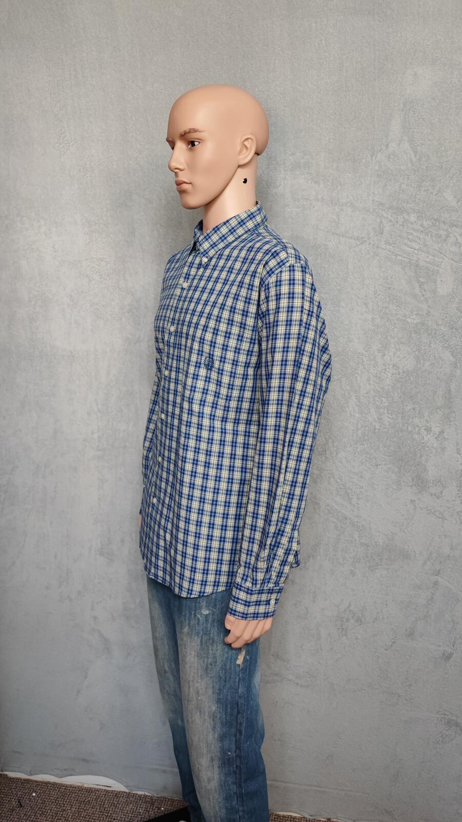 Vintage Chaps Striped Long Sleeve Shirt Blue Yellow Men's Size XXL Oversized