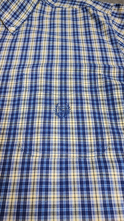 Vintage Chaps Striped Long Sleeve Shirt Blue Yellow Men's Size XXL Oversized