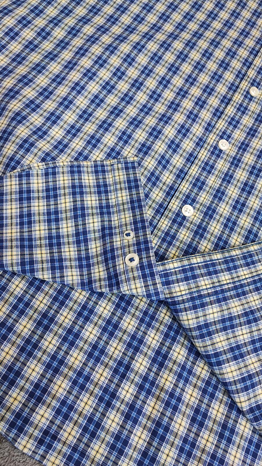 Vintage Chaps Striped Long Sleeve Shirt Blue Yellow Men's Size XXL Oversized