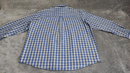 Vintage Chaps Striped Long Sleeve Shirt Blue Yellow Men's Size XXL Oversized