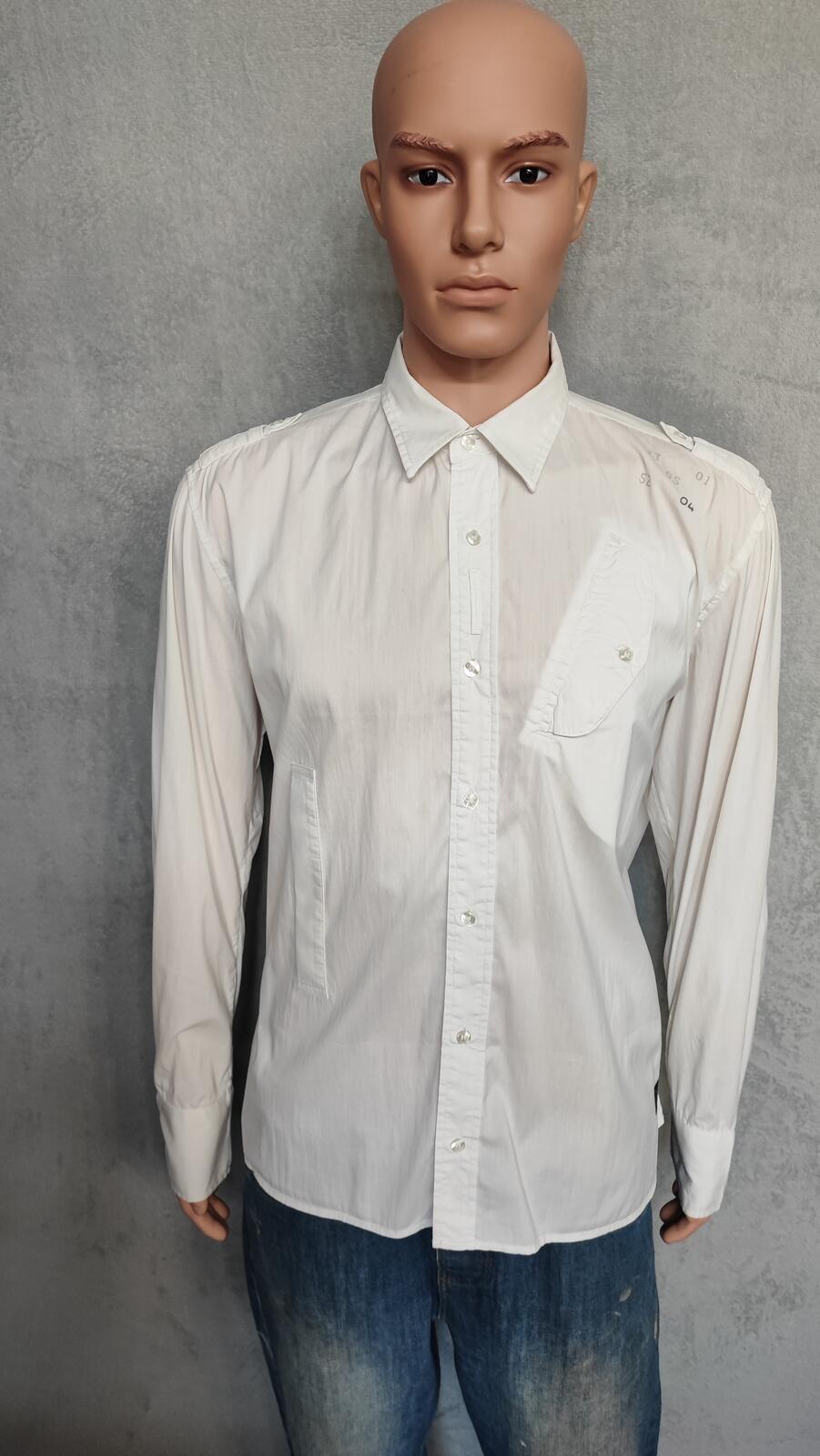 Vintage G-Star Raw Utility Long Sleeve Shirt White Military Men's Size XL