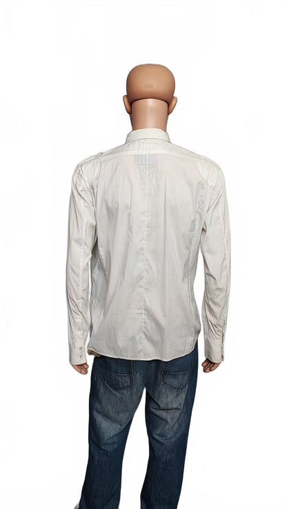 Vintage G-Star Raw Utility Long Sleeve Shirt White Military Men's Size XL