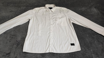 Vintage G-Star Raw Utility Long Sleeve Shirt White Military Men's Size XL