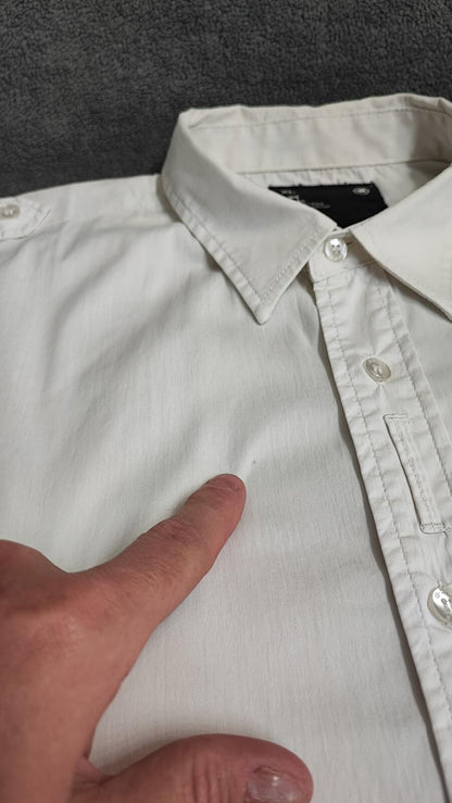 Vintage G-Star Raw Utility Long Sleeve Shirt White Military Men's Size XL