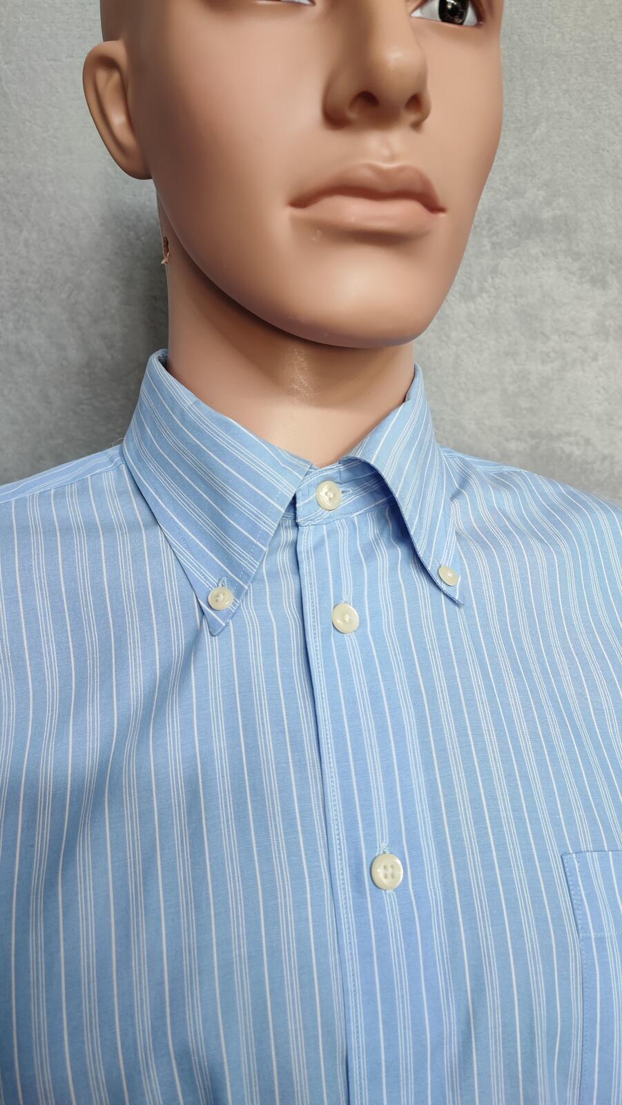 Vintage Nautica Striped Long Sleeve Shirt Blue White Men's Size XXL