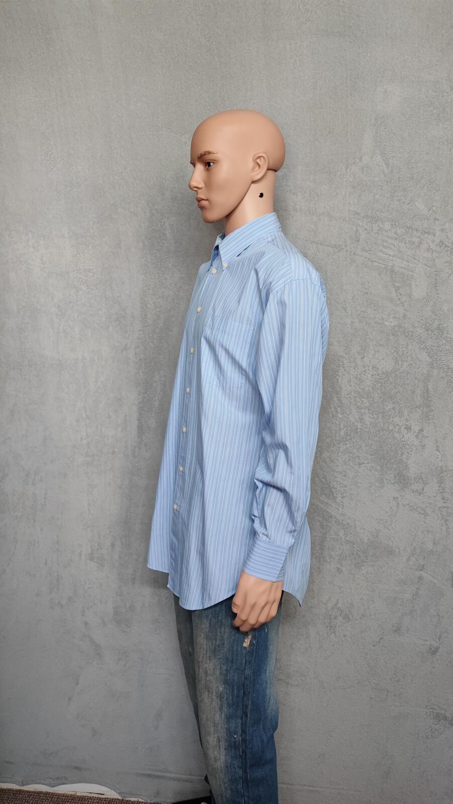 Vintage Nautica Striped Long Sleeve Shirt Blue White Men's Size XXL