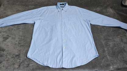Vintage Nautica Striped Long Sleeve Shirt Blue White Men's Size XXL