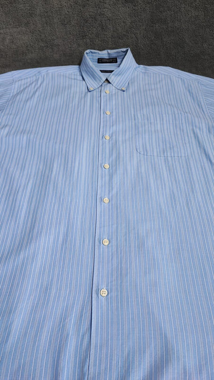 Vintage Nautica Striped Long Sleeve Shirt Blue White Men's Size XXL