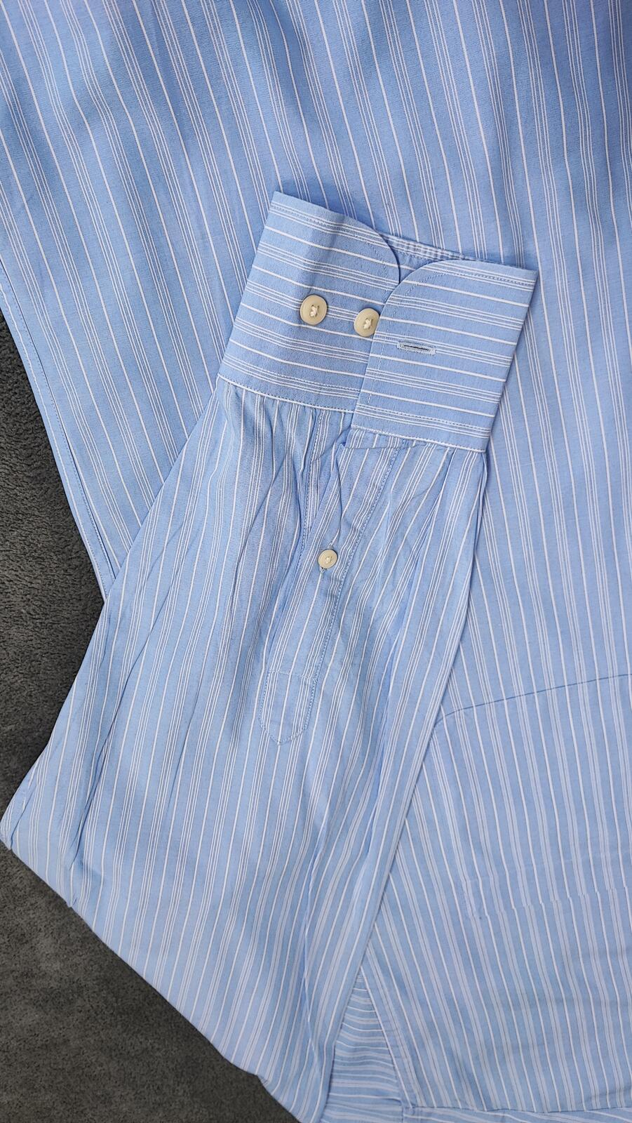 Vintage Nautica Striped Long Sleeve Shirt Blue White Men's Size XXL
