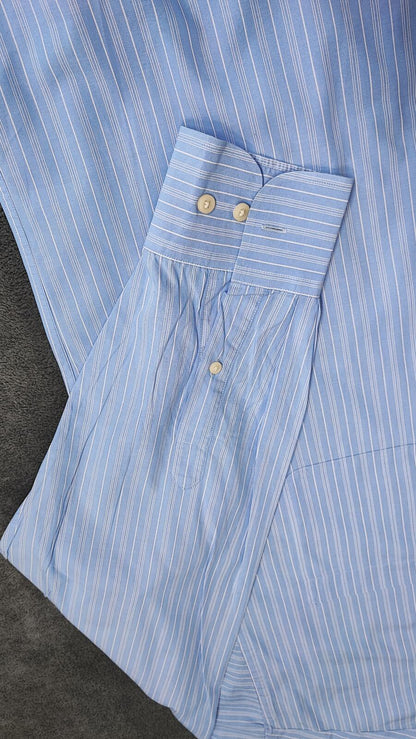 Vintage Nautica Striped Long Sleeve Shirt Blue White Men's Size XXL
