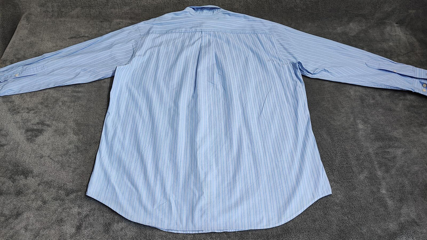 Vintage Nautica Striped Long Sleeve Shirt Blue White Men's Size XXL