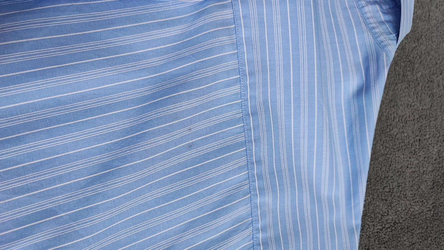 Vintage Nautica Striped Long Sleeve Shirt Blue White Men's Size XXL