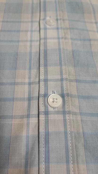 Vintage Calvin Klein Checked Long Sleeve Slim Fit Casual Shirt Blue Men's Large